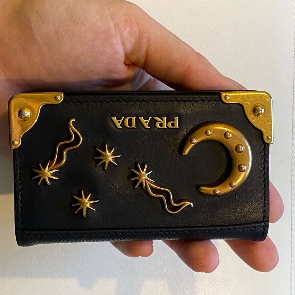 Prada Blue Card Holder Cahier Collection